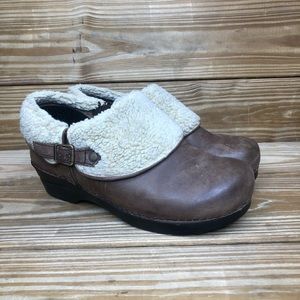 Sanita Shearling Leather Clogs